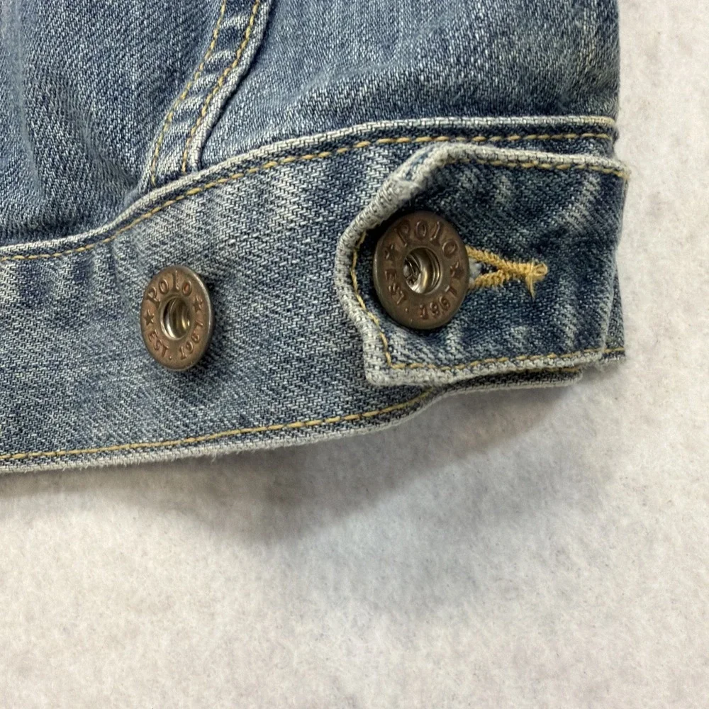 Ralph Lauren Polo Jeans Jacket Women's Medium (12/14) Light Denim Casual Classic - Picture 13 of 14